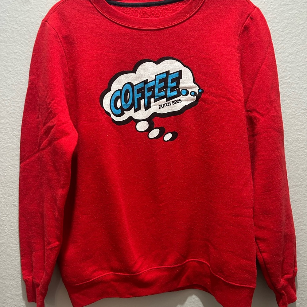 Dutch Bros Red 'Coffee' Graphic Sweatshirt